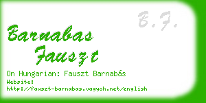 barnabas fauszt business card